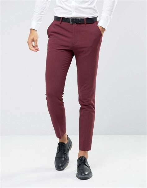 On alibaba.com and achieve that look and style you've always wanted. ASOS Skinny Suit Pants In Burgundy - Red | Mens pants ...