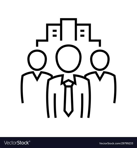Office Staff Line Icon Concept Sign Outline Vector Image