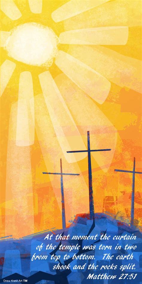 Three Crosses Of Golgotha Easter Banner Easter Cross Sunset Over