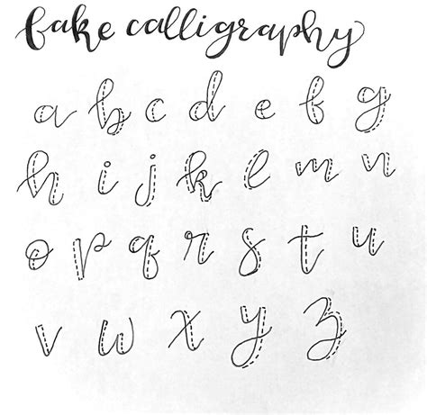 Fake Calligraphy Tutorial Examples Sarahssnailmail Hand