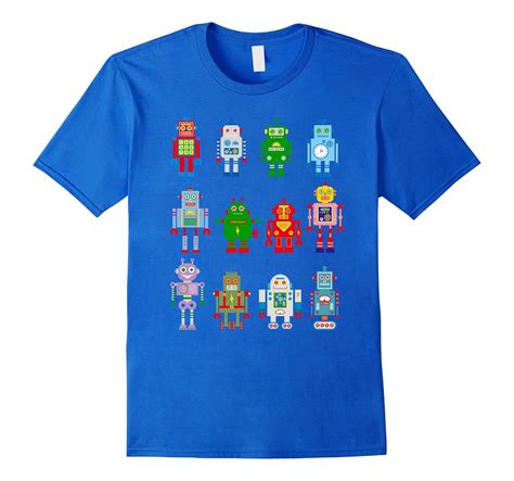 Robot T Shirt Robotics Retro Team 12 Toy Fun Eng Ai Nerd Tee 4lvs