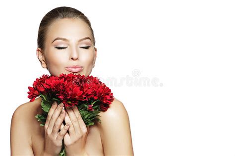 Beautiful Girl With Flower Stock Image Image Of Face 70242765