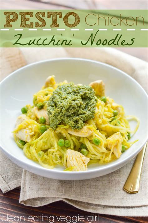 Maybe you would like to learn more about one of these? Pesto Chicken Zucchini Noodles - Clean Eating Veggie Girl