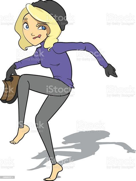 Sneaky Woman Thief Tiptoeing Stock Illustration Download Image Now