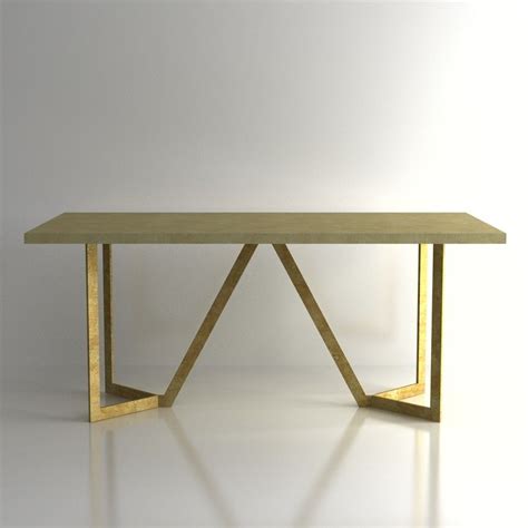 Dining table for a family home. West Elm Tower 6 Seater Dining Table 3D Model Files ...
