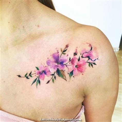 Lovely Beautiful Watercolor Flower Tattoo Designs For Girls Web Page