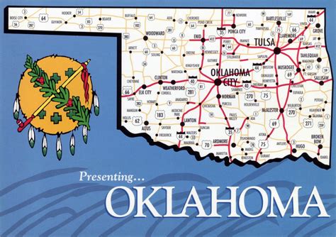 Detailed Map Of Oklahoma State With Roads And Highways Oklahoma State