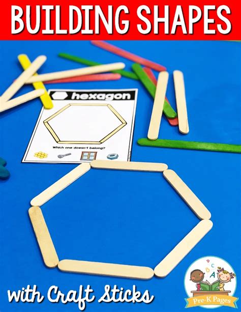 Craft Stick Shapes Building Activity For Preschool Pre K Pages