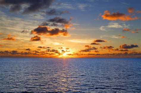 Sunset At Sea Stock Image Image Of Tranquil Cloud Calm 30459783