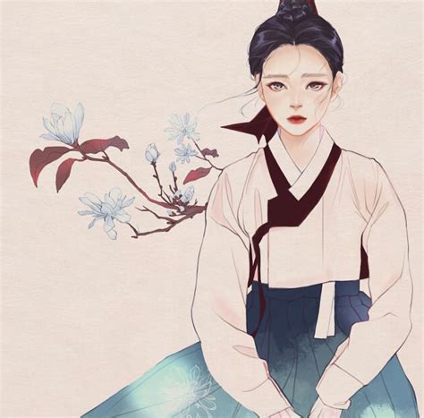 Hanbok Illustration 캐릭터 일러스트 일러스트레이션 인물화