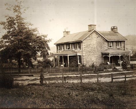 Old Photo Of Stone House With Side Porch Side Porch Stone House House