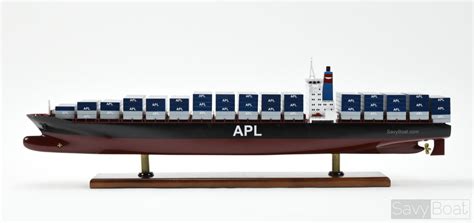 Apl Container Ship Container Handcrafted Wooden Ship Model