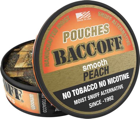 1 Cans Baccoff Smooth Peach Pouches Premium Tobacco Free