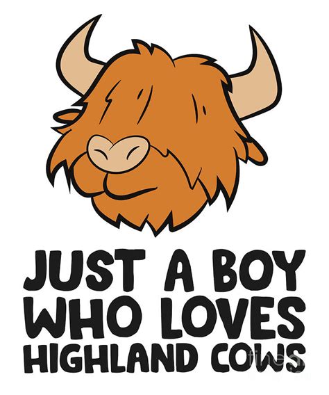 Just A Boy Who Loves Highland Cows Tapestry Textile By Eq Designs