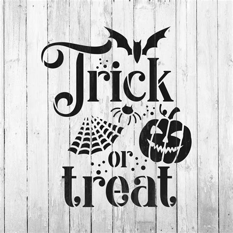 Trick Or Treat Spider Web Stencil Reusable Stencils For Etsy