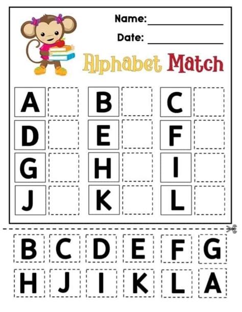 Free Printable Alphabet Matching Worksheets Worksheets Master