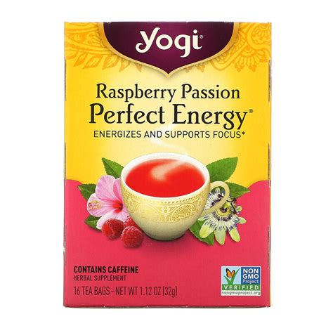 Yogi Tea Perfect Energy Raspberry Passion 16 Tea Bags 112 Oz