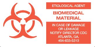 Etiologic Agent Biomedical Material Label X Gloss Paper