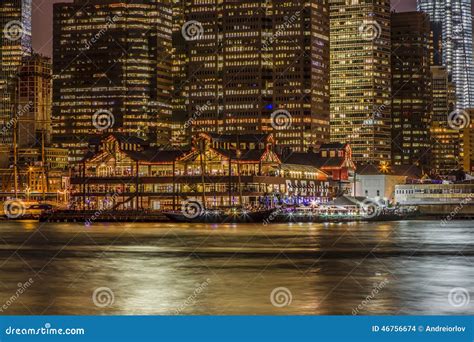 Night View Of New York City Editorial Stock Image Image Of Attraction