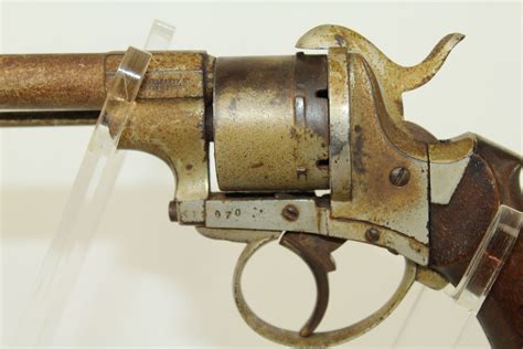 French Belgian Liege Lefaucheux Pinfire Revolver Antique Firearms 009