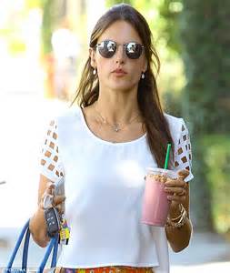 Alessandra Ambrosio Enjoys Smoothie After Taking Daughter Anja To School Daily Mail Online