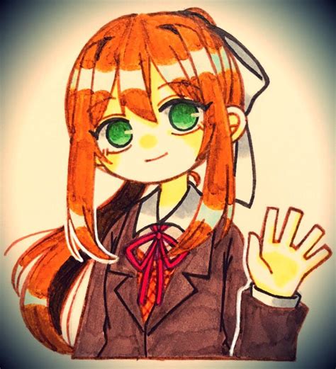 Monika Saying Hello 💚💚💚 By Ituki0207 On Twitter Ddlc