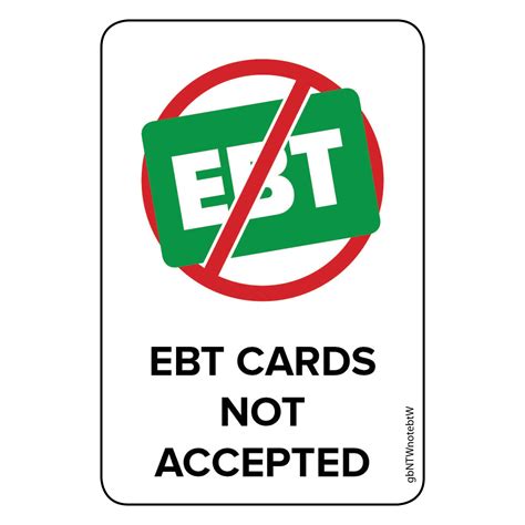 EBT Card Not Accepted Decal | GetBranded.com