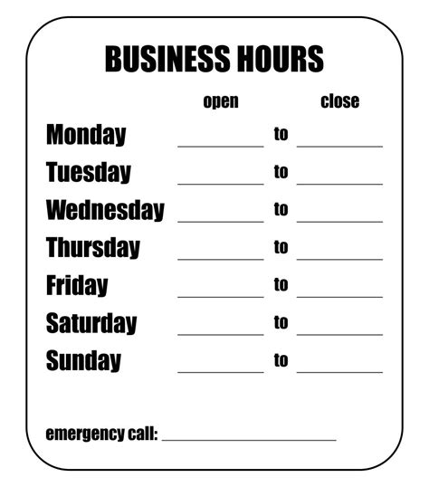 6 Best Printable Office Hours Sign