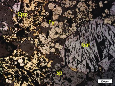 Photomicrograph Of Polished Section Sample Cg04 04 V Showing Galena