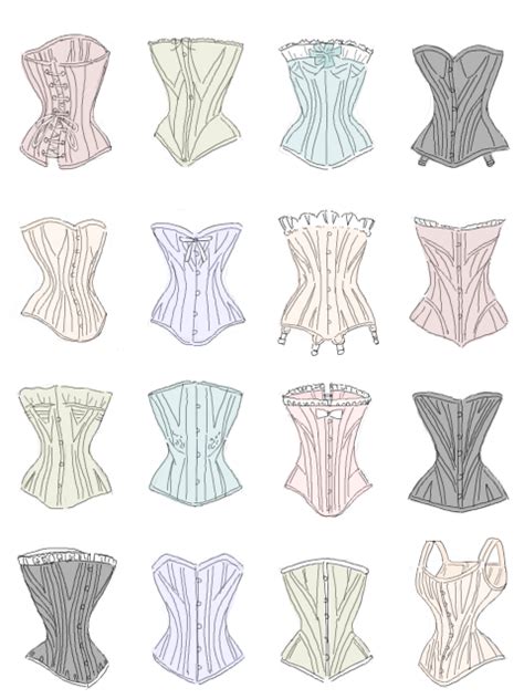 Only a handful of corset styles I love. | Fashion design drawings