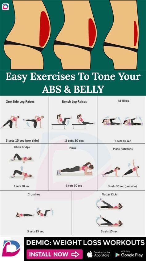 8 Easy Exercises To Tone Your Abs And Belly At Home Flat Stomach