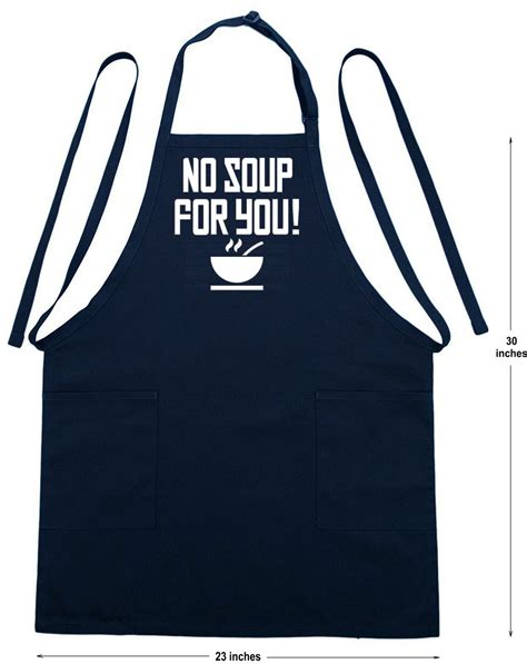 Funny Cooking Apron No Soup For You Black Chef Apron With Pockets And