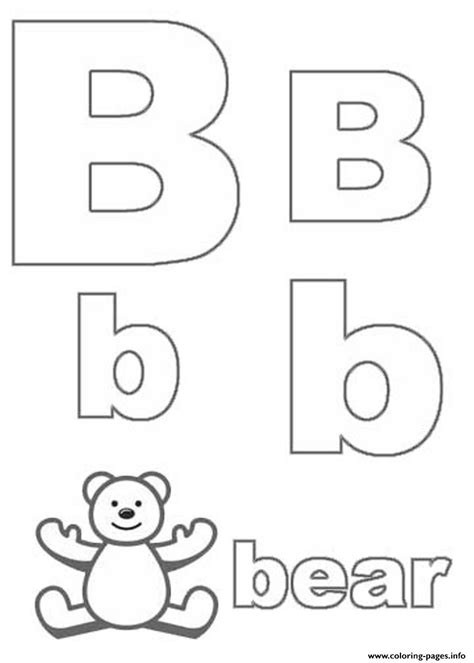 Cute Bear Alphabet S0515 Coloring Page Printable