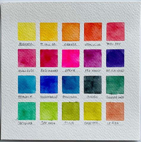 Printable Paint Swatches