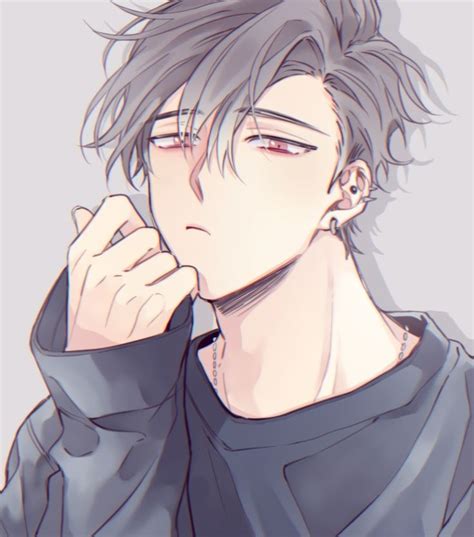 He is from the anime hoshizora e kakaru hashi but he has sillver hair though. Gray Hair | Casual | Anime Guy | Crimson Eyes | Anime Guys ...