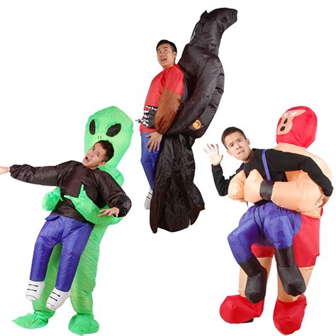 inflatable costume green alien adult funny blow up suit party fancy dress unisex costume