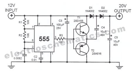 555 Voltage Doubler Circuit Schematic Electronic Circuit Projects