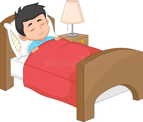 Little Boy Sleeping Cartoon On White Background Stock Vector