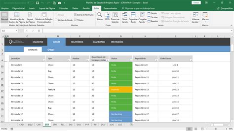 Planilha de Gestão de Projetos Ágeis Scrum em Excel Planilhas Prontas