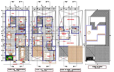 House Type Medium Residential Plan Layout File Section Line Autocad