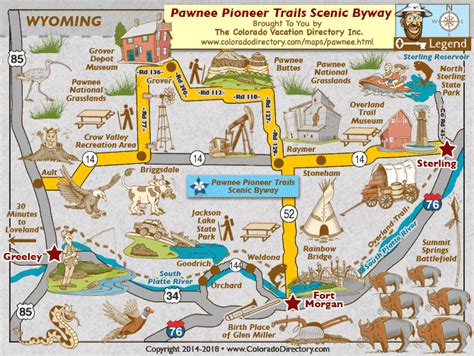 Pawnee Pioneer Trails Scenic Byway Map Colorado Vacation Directory