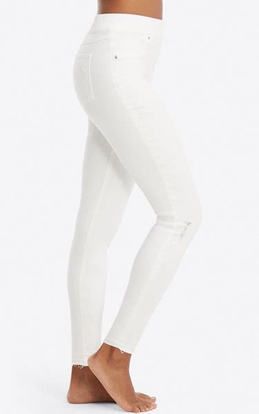 Spanx White Distressed Skinny Jeans