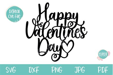 Valentine SVG | Happy Valentine's Day Cake Topper SVG - So Fontsy