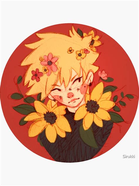 Bakugo Flowers Aesthetic Sticker For Sale By Sirukki Redbubble