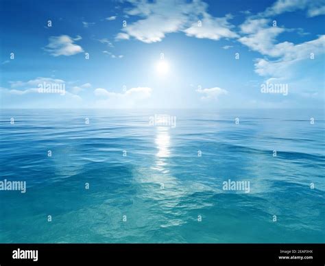 Blue Sky Ocean Stock Photo Alamy