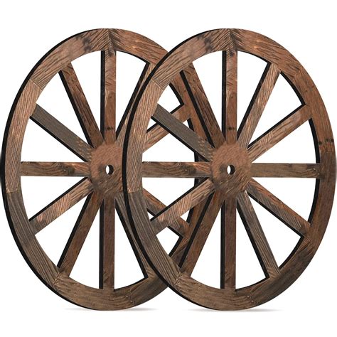 2 Pieces Wagon Wheel Decor Wooden Wagon Wheel Western Style Wall