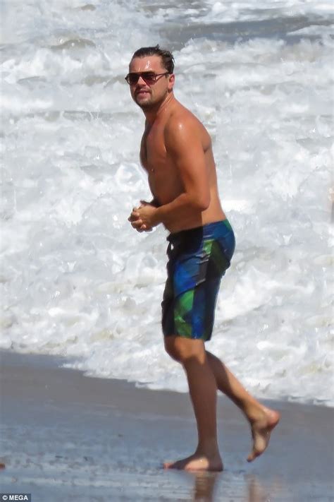 Leonardo Dicaprio Goes Shirtless For Quick Swim In Malibu Daily Mail Online