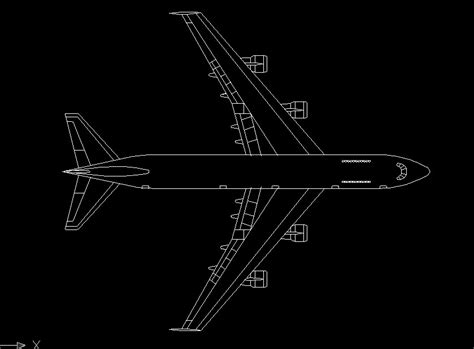 Aeroplane Airplane Vehicle Top View Plan D Dwg Block For Autocad