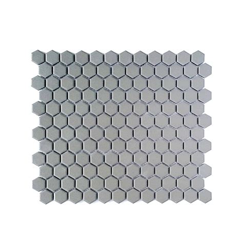 Mosaic Mozza Tile Hexa Mini Matte Grey 23x26mm 260x300mm