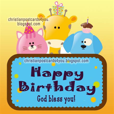 Happy Birthday God Bless You Christian Cards For You